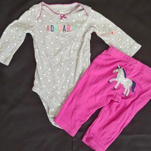 Carter's Baby Girl's Onesie and Pants set